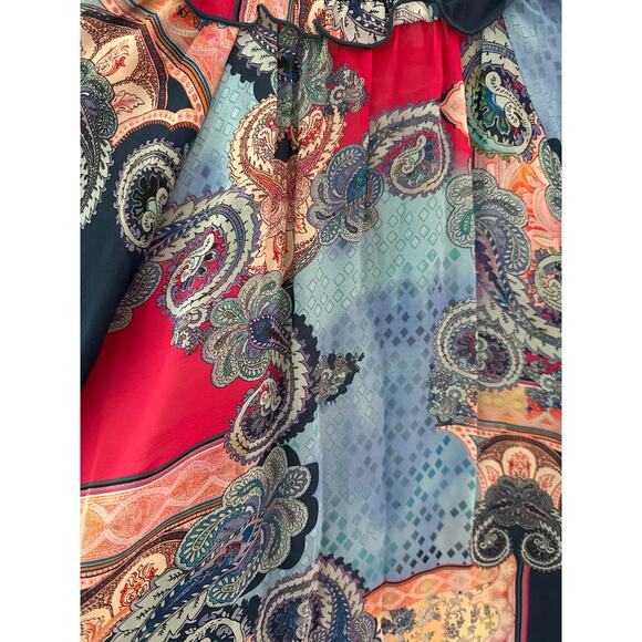 Johnny Was Jade Boho Oversized Daria Multicolored Mixed Print Blouse Size XS - Picture 8 of 11